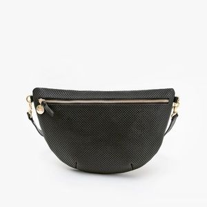 GENTLY USED GRANDE FANNY BLACK PERFORATED LEATHER CLARE V